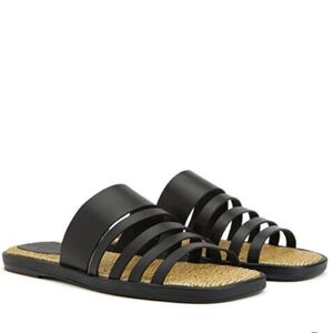 Castaner Paloma Square Toe Leather Slippers, Black 38